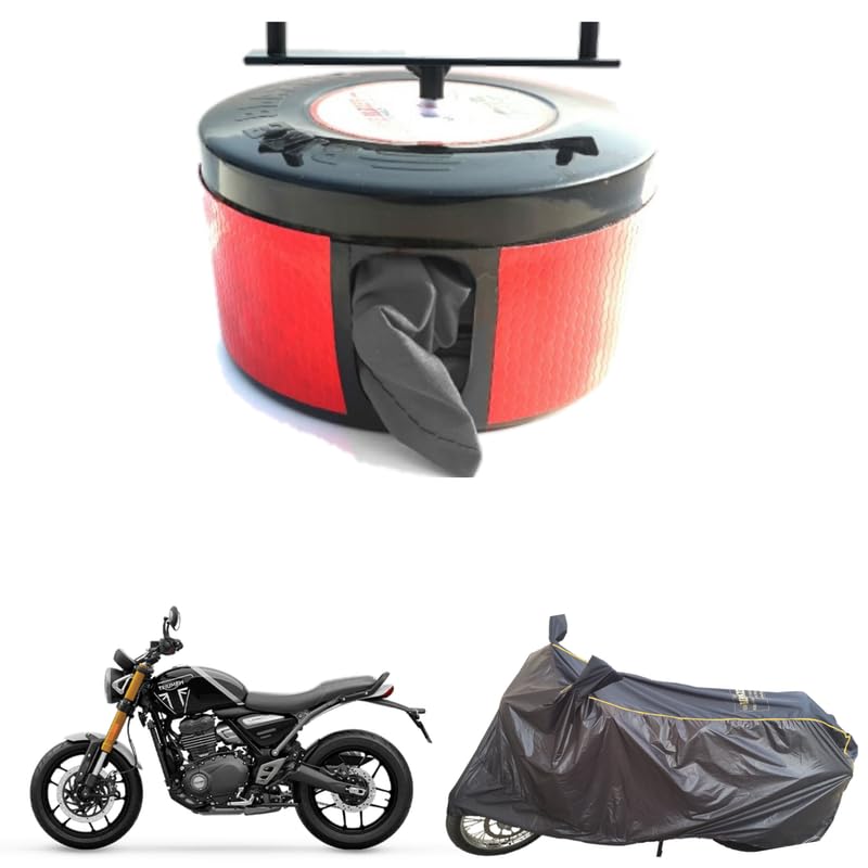 BIKEBLAZER Semi-Automatic Full Body Bike Covers - Heavy Duty Device | Water Resistant | UV Safe | 100% Dust Proof | Anti-Theft & Scratch Proof Covers, Compatible with All Triumph Motorcycles RFK