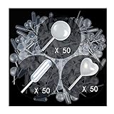 150 Stück 4 ml Kunststoff-Pipetten Herz rund rechteckig Kunststoff Squeeze Transfer Pipetten geeignet für Schokolade, Cupcakes, Erdbeeren