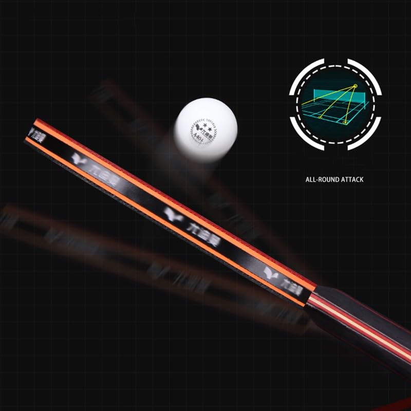 JITEM Professional Ping Pong Paddle for Competition and Training - 7-Layer Pure Wood Base - High Elastic Sponge - Both Offensive and Defensive(Color:A)