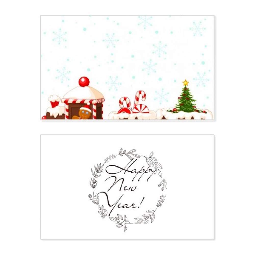 Tarjeta de Año Nuevo con mensaje de bendición y motivo de tren de caramelos 5