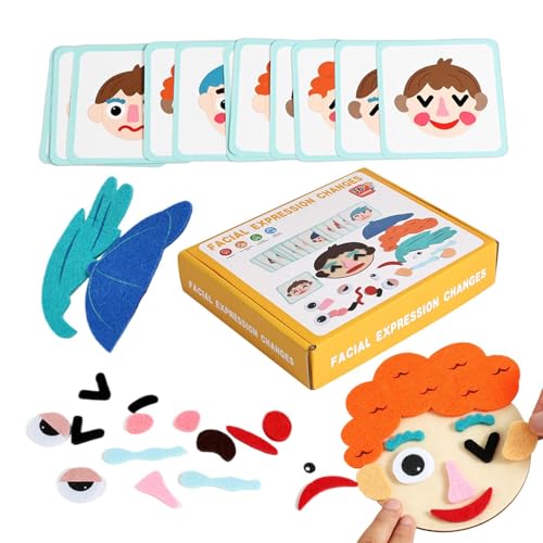 Xijobido Juguetes De Expresión Facial De Feltro para Niños,Juego Educativo Divertido con Emocionales - Juguete De Expresión Emocional | para Niños Hogar Navidad Bebés Preescolar Cumpleaños Escuela
