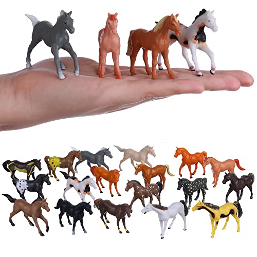 Flormoon Figuras de Caballo, 18 Piezas de Juguetes de Animales de Caballo pequeño, proyectos de Ciencia, Juguetes educativos de Aprendizaje, Regalo de cumpleaños para niños pequeños Cover
