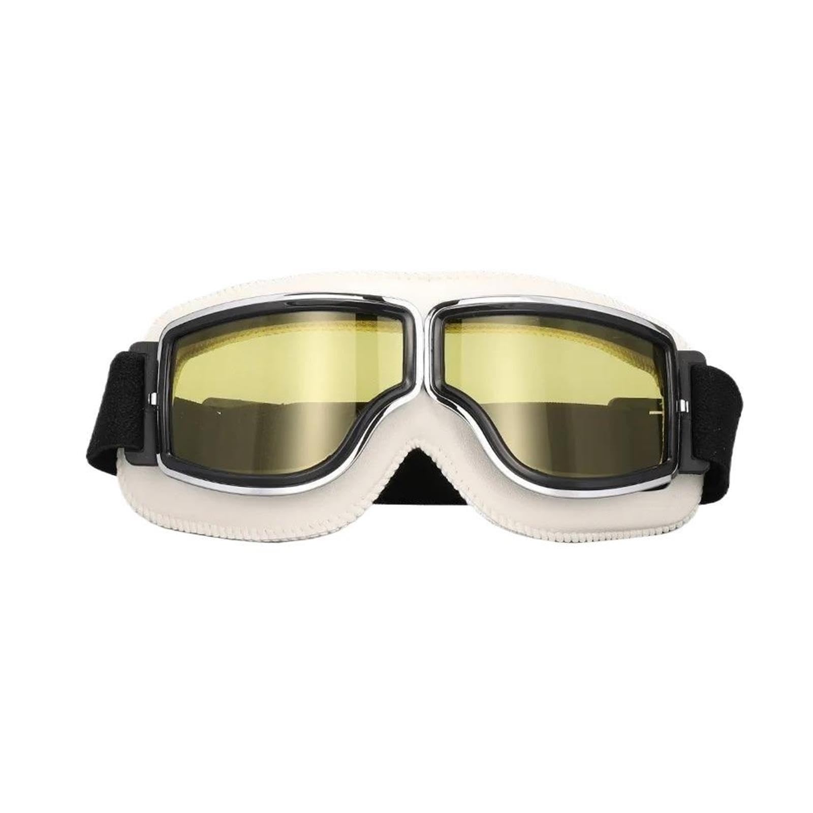 Occhiali da casco Occhiali da moto sole for casco antivento Accessori in pelle pieghevoli universali retrò