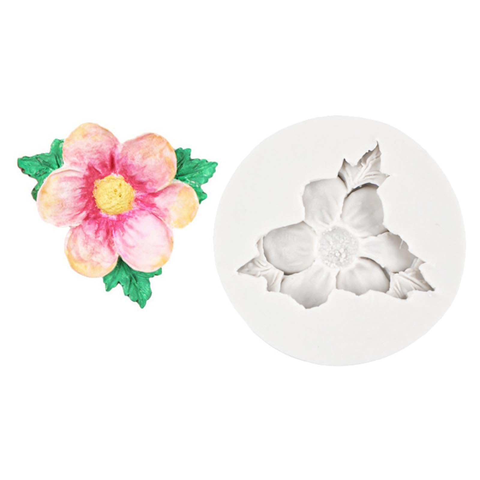 HZBB Leaves Floral Shape Silicone Molds Multipurpose Silicone for Making Soap Fondant Chocolate Baking Clay Mold