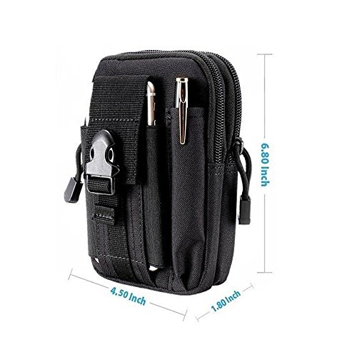 Tactical Molle Pouch Bag - Edc Utility Gadget Waist Bag Pack- Camping Hiking Outdoor Gear - Cell Phone Holster Holder - Black #TOP4