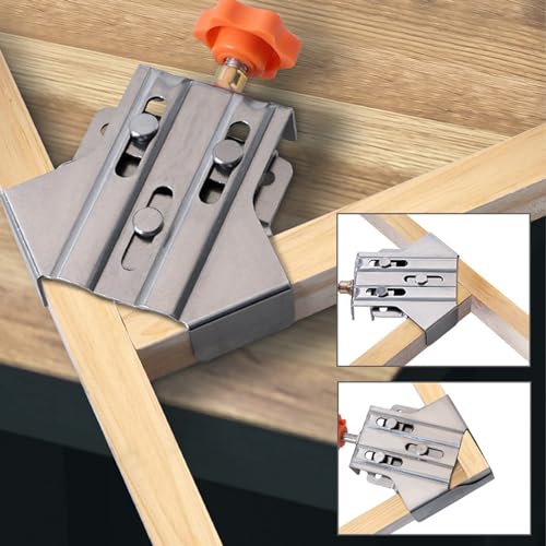 90 Degree Right Angle Clamp, 4 Pack Open Right Angle Clamp 90 Degree Clip Fixer Stainless Steel Woodworking Corner Clip for DIY Photo Frame, Woodworking, Gifts for Men Dad