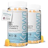 Known Tasty High-Strength Vitamin C Gummies - 1000mg Vitamin C for Collagen & Energy - Natural Zesty Orange Flavour - 30 Vegan Gummies, 2 Months Supply