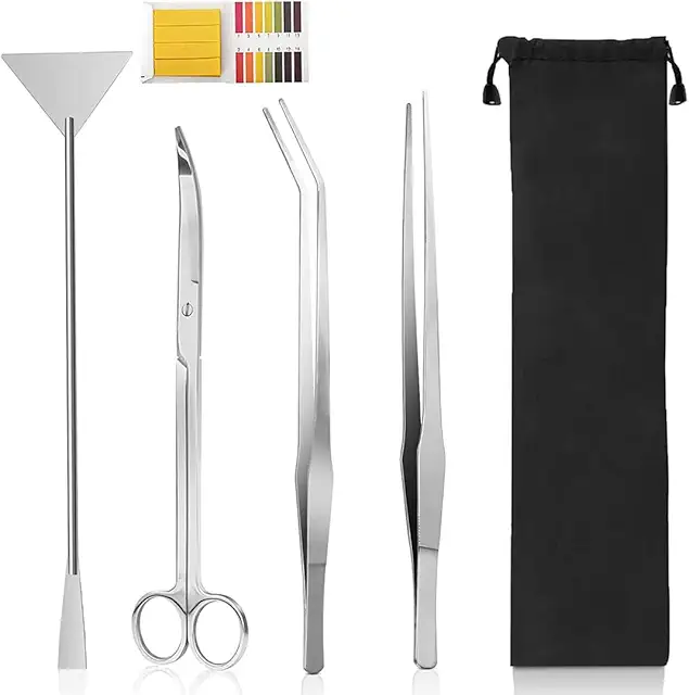 UDQYQ Aquarium Pflanzzange Set: 4-teilige Edelstahl-Werkzeuge für Aquascaping