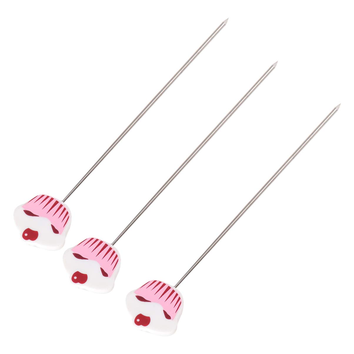 SOLUSTRE 3pcs Stainless Steel Cake Tester Baking Tool for Muffins Bread and Cakes Easy to Clean with Slip Grip for DIY Baking and Cooking