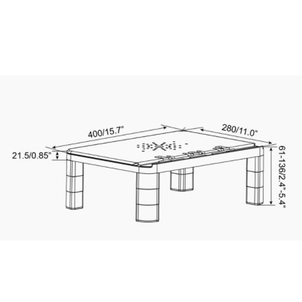 Supporto per Laptop Regolabile da Tavolo Portatile, Prese d'Aria Cave/tavolino Rimovibile, tavolino in plastica Tecnica