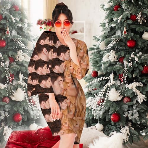 M YESCUSTOM Personalized Women's Nightgown Custom Face Sleepwear Sleep Gown for Women Personalized Photo Pajamas House Dress2
