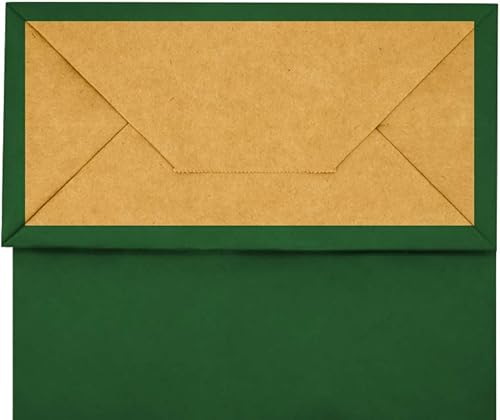 Miniatura 7 de bagmad Cada 100 bolsas de papel de regalo verdes y rojas de 8 x 4.75 x 10 pulgadas con asas