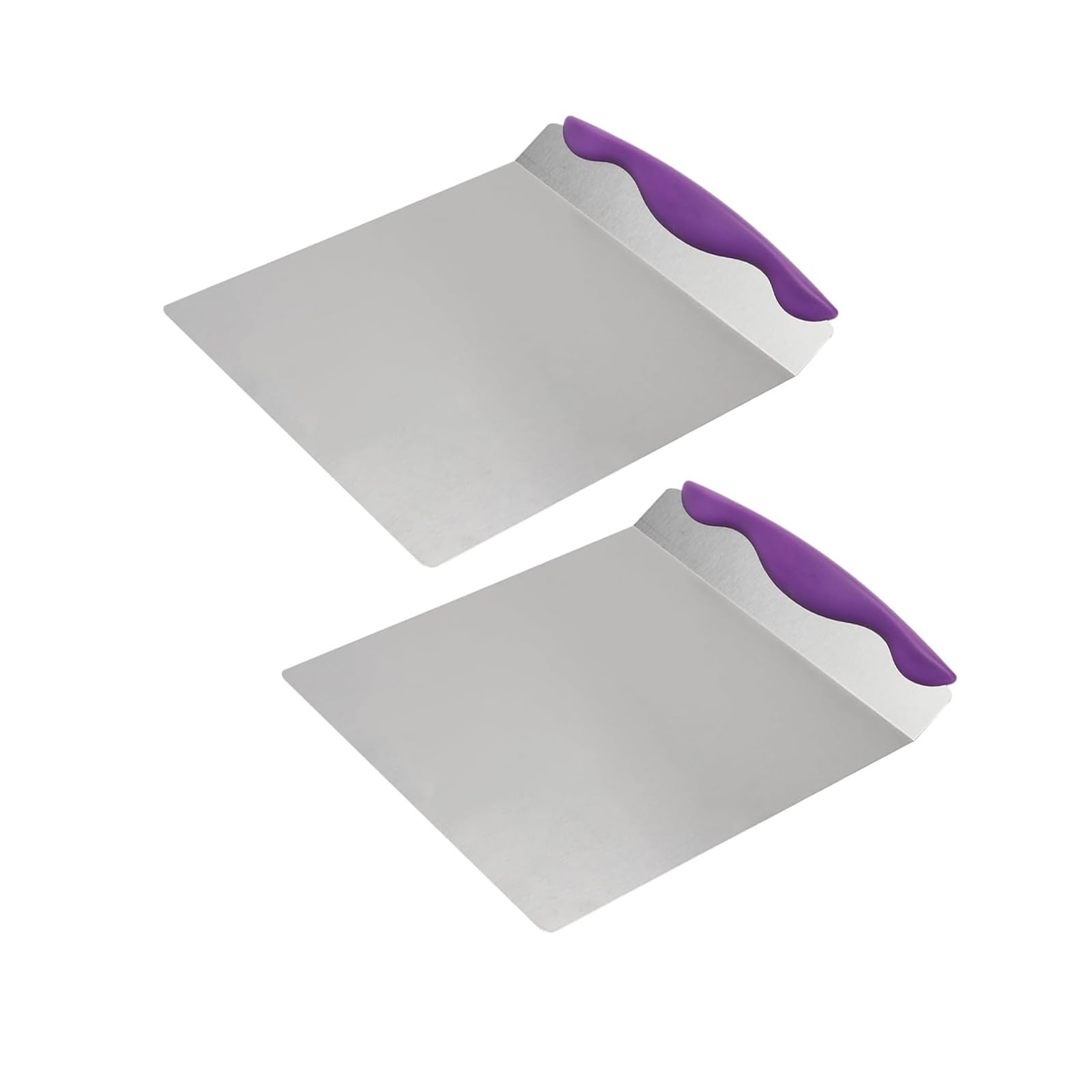 EXQIOUR Of 2 Stainless Steel Cake Turners Ideal for Pastries Cookie and Dessert Easy Cleaning Kitchen Essential Ergonomic Cake Spatula