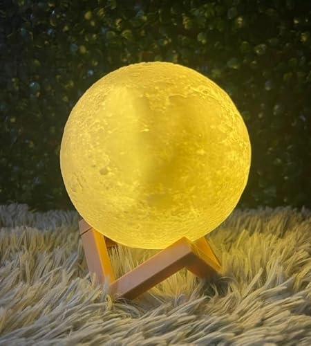 Luminária Lua Cheia Realista Com Base Sem Fio abajur decoração sala quarto