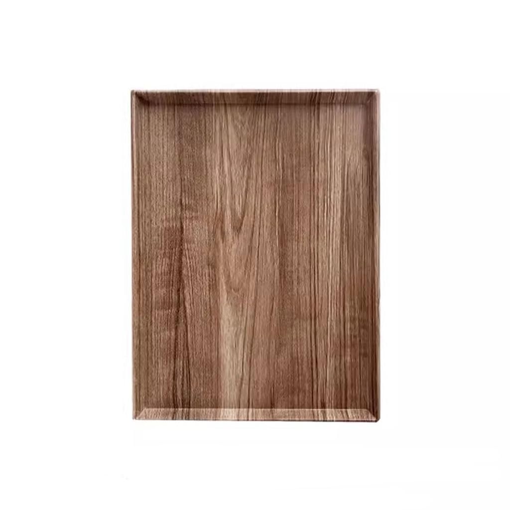 Bandeja para Servir, Bandeja Rectangular de imitación de Madera, Bandeja para té, Bandeja para Comer en el Regazo, Bandeja para Restaurante, cafetería (C)