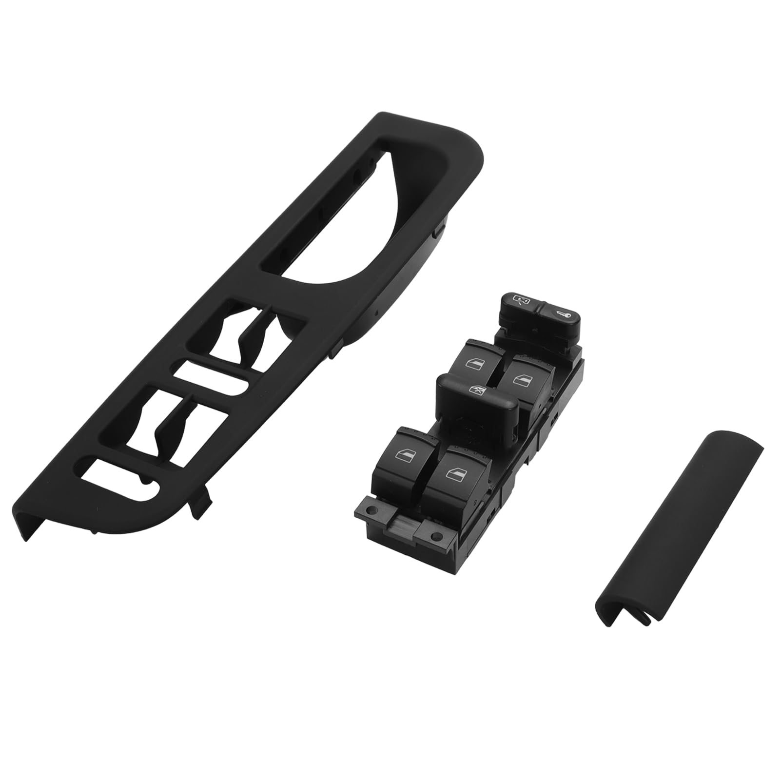 Interrupteur lève-vitre pour Golf, Je.tta, Bora MK4, Passat B5/B5.5 | pour Leon Toledo, électrique gauche à 9 broches avec plaque noire, 1J4959857, 1J4959857B, 1J4959857D, 3B1867171E