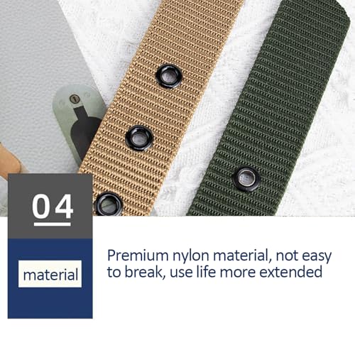 Adjustable Nylon Web Belt - 1.5 Military Style with Metal Buckle - Black/Grey/Brown4