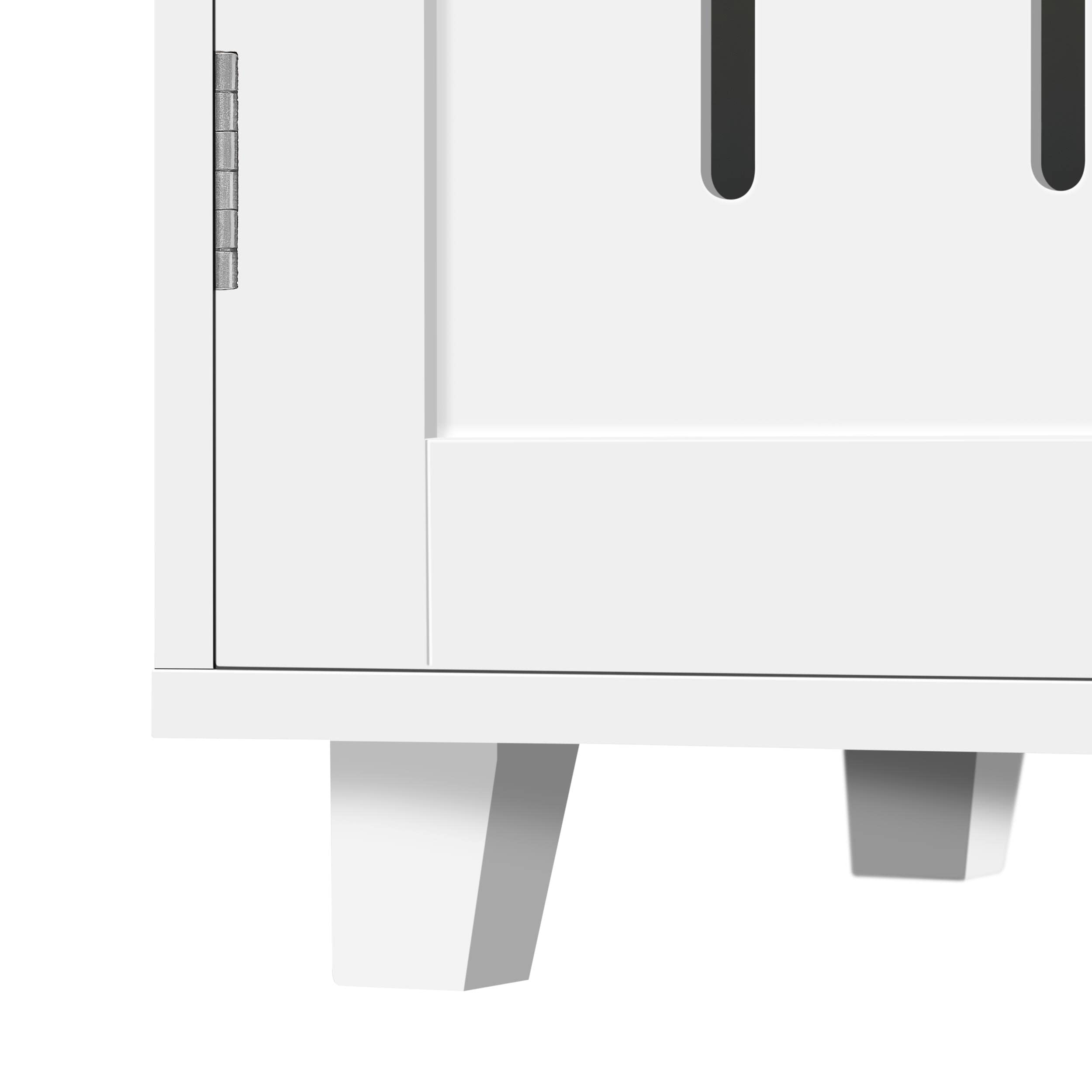 Yaheetech Mueble Zapatero con Cajón y Estantes Ajustables y Puerta de Listones Armario para Zapatos Moderno Entrada 78x37x85.5 cm Blanco (Blanco)