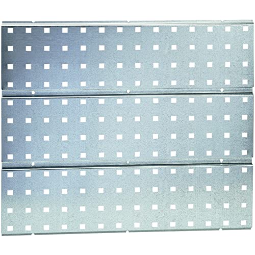 raaco Panel Perforado Galvanizado 52 x 44 cm, 75 kg Capacidad, Sistema SuperClip, Organizador Herramientas Pared, Tablero Perforado Expandible y Resistente