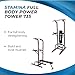 Stamina Full Body Power Tower 735 - Dip Bar with Built-in Bench and Rack - Pull Up Bar Station with Smart Workout App - Dip Bars for Home Workout - Up to 300 lbs Weight Capacity