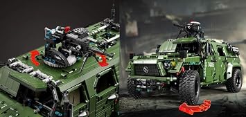 General Jim's Warrior Off Road Vehicle Building Block Set, 1:8 Scale Military Style Vehicle Model, 3175 Pieces, MOC Construction Set for Adults