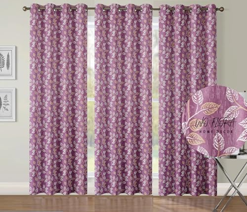 Image of Curtain for Living Room 5 ft | Door Curtains 5 feet Set of 3 pcs | Pink Color Parde for Window