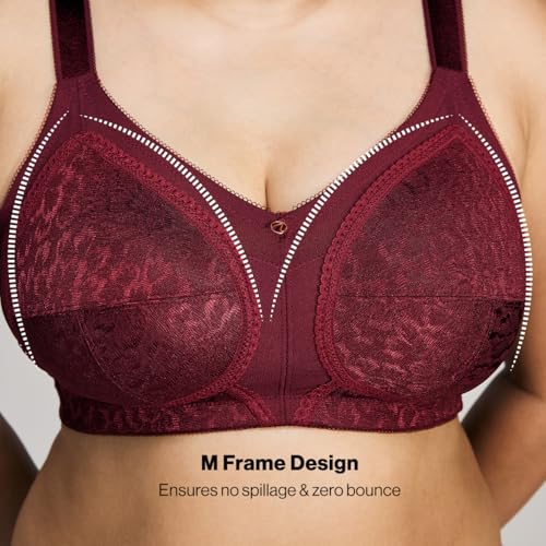 Image of NYKD NYB033 Wirefree Ultimate No Bulge, Shape & Support Non-Padded Lace Full Coverage Bra for Women