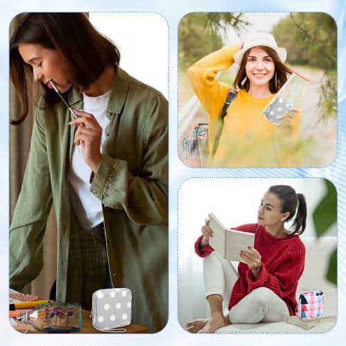 Image of Skrfren 4 Pack Portable Sanitary Napkin Storage Bags, Reusable Mini Pouch for Purse, Menstrual Period Bags, Feminine Care Period-Bags Kit