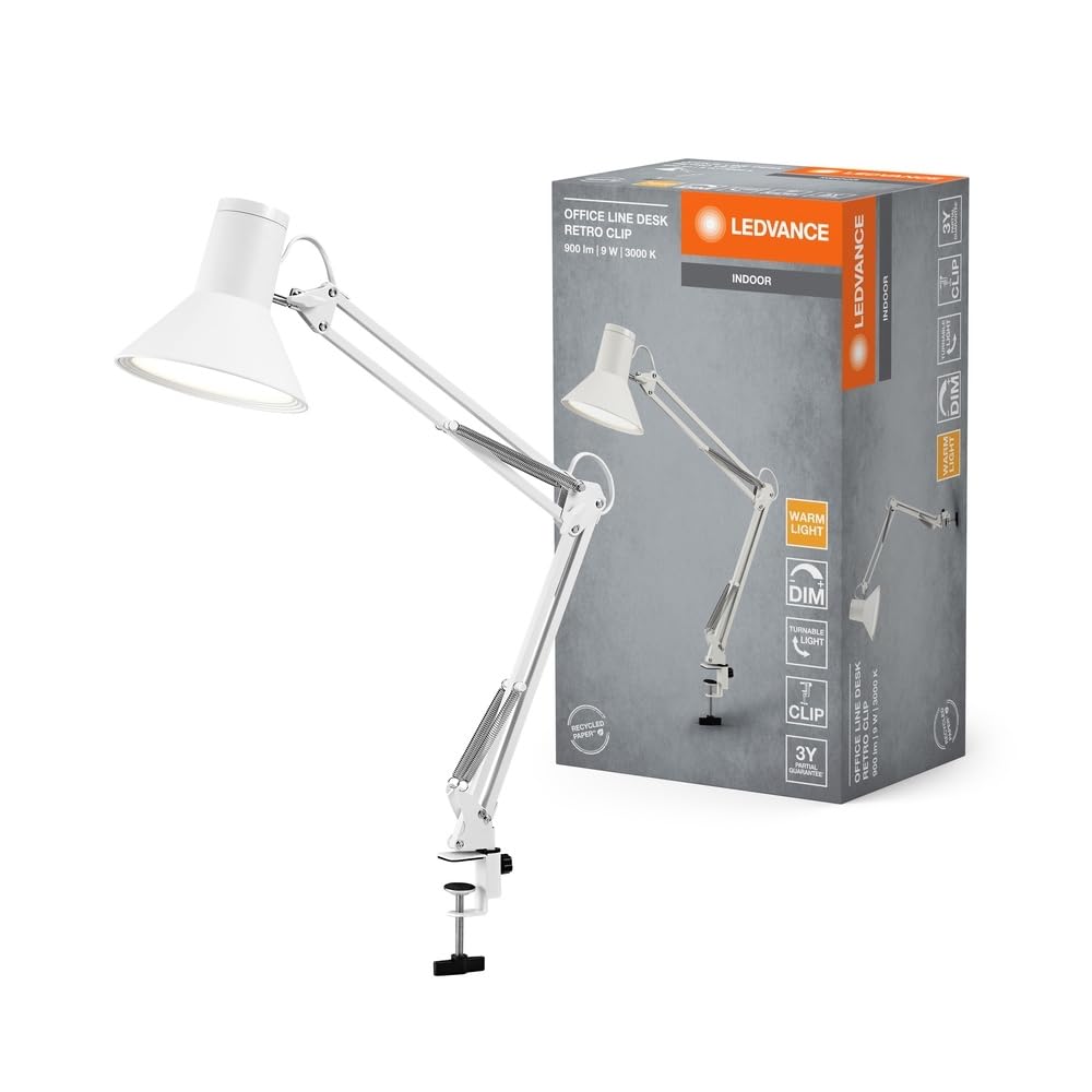 LEDVANCE Office Line Desk Retro Clip 9W 830 Dimmable White