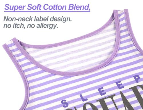Cozchique Girls Tank Top Pajamas – Size 6 8 10 12 14 16 18 Summer Shorts Stripe PJS Set Big Kids Clothes for Tween/Teens2