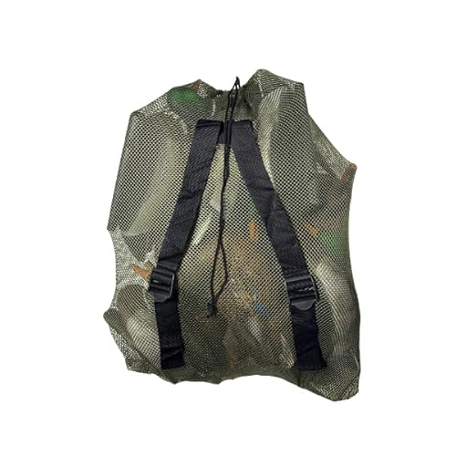 HuntEmUp Mesh EZ Decoy Bag - 35"x29" Backpack Storage Bag Holds 20 Duck Hunting Decoys - Water-Draining Mesh Construction with Drawstring Top, Olive Drab Waterfowl Hunting Gear