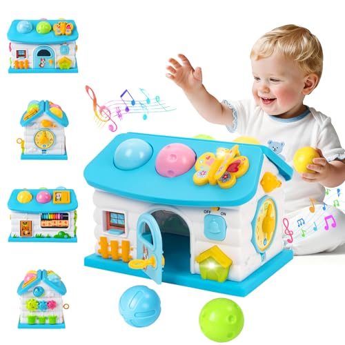 Juguetes para Bebés de 1 Año: Juguete Musical para 1-2 Años, Juguete Educativo Montessori, Casa de Juguete para Bebés, Juego de Martillo, Cumpleaños para Niñas y Niños de 1-2 Años