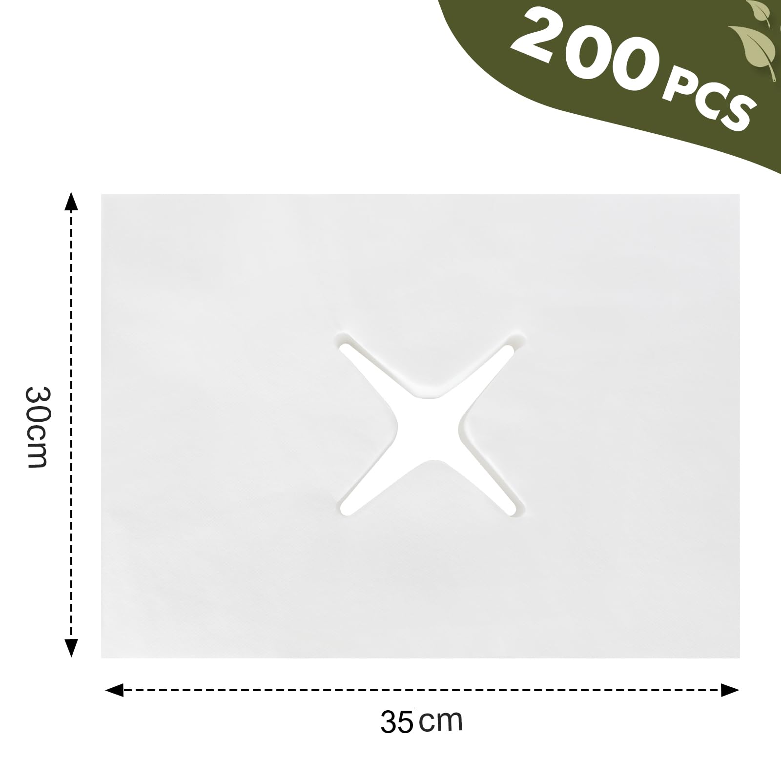 600pcs Cuscinetti per Lettino da Massaggi Poggiatesta, Imbottitura monouso per Il poggiatesta, Monouso Copertura viso per Lettino Massaggio, 30 x 35cm (35 * 30cm, unità, 200)