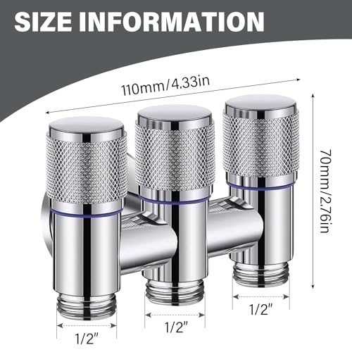 Miniatura 2 de Válvula De Ángulo De Tres Salidas: Válvula Desviadora Multifunción De Tres Vías Válvulas De Cambio De Agua De 3 Vías Para Lavavajillas Lavadora Ducha Conectada Simultáneamente Plata Brillante