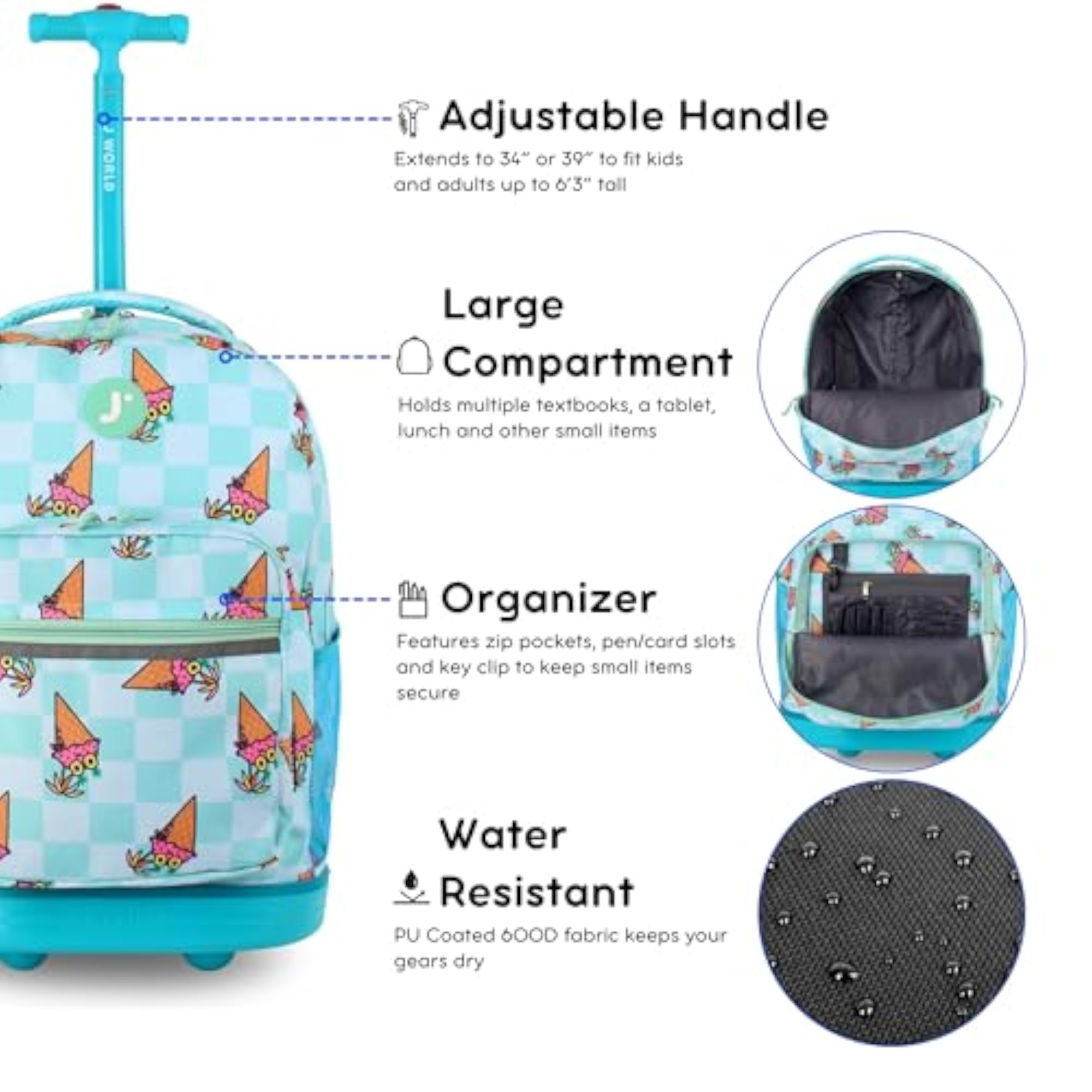 Unisex's Sunrise Rolling Backpack