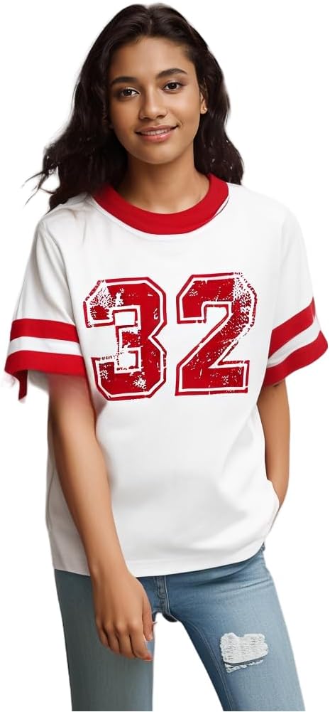 SISKIN Women's Red Graphic Tees, Modern Casual T-Shirt, Loose Fit, Short Sleeve, All Seasons