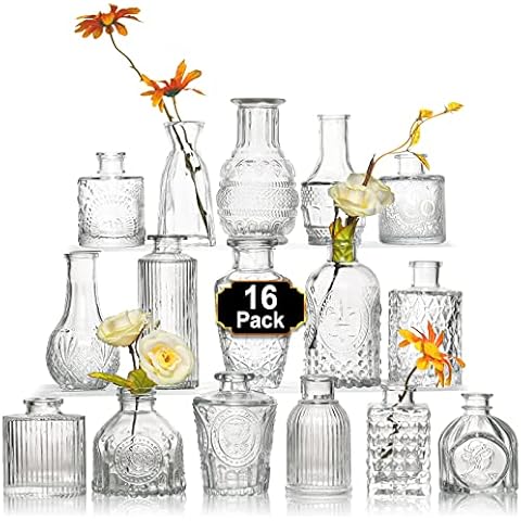 Arme 16Pcs Glass Bud Vase Set Cover