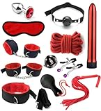 Bondaged Kit Bed Restraints Spreader Bar for Couples Sex Tie Downs Under Mattress for King Bed Hand Leg Cuffs Wrist Bed Straps Handcuffs Set for Bedroom Adult Play Blindfolds Red Toys Sweatshirt