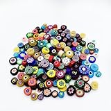 EDFLIFE Flat Glass Millefiori for Mosaic Making Supplies, Mosaic Tiles for Crafts with Assorted Flower Glass Tiles, Mosaic Kits for Adults DIY Decorations, No Hole (Mixed Pattern)
