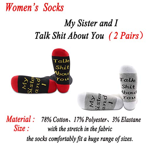 JXGZSO My Sister and I Talk Shit About You Sister Socks Sister Gift Sister Birthday Gift Socks2