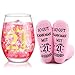 Nuenen Geschenkset zum 21. Geburtstag für Frauen – Inkl. Rotweingläser & Socken Geschenk für Frau Die 21 Jahre Alt Werden