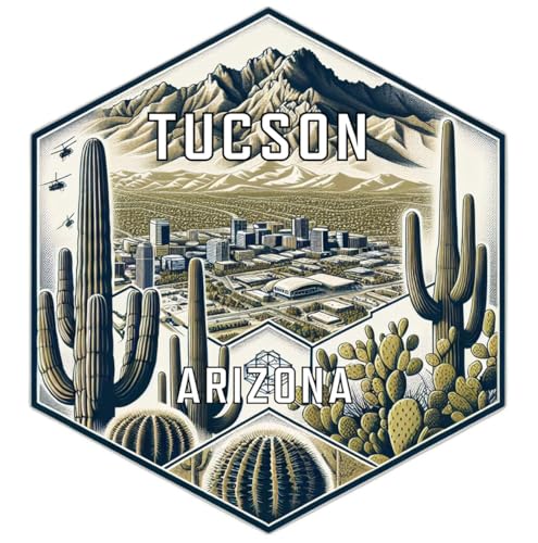 Imán decorativo hexagonal souvenir Tucson Arizona 2 pulgadas miniatura 1