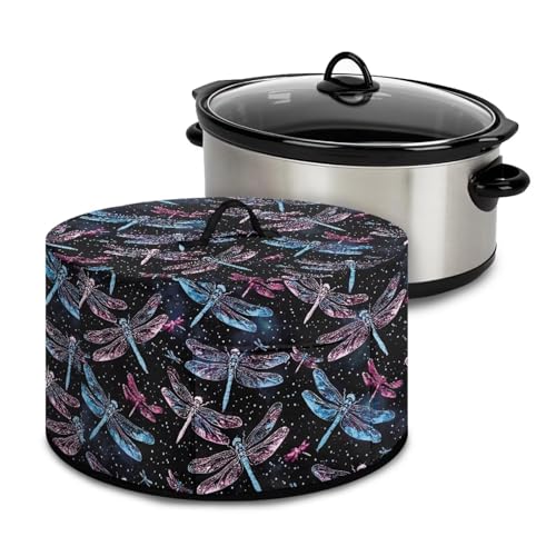 Freewander Dragonfly Slow Cooker Cover with Pocket Dustproof Scratch-proof Kitchen Appliance Covers Compatible with 6-8 Quart Crock Pot, Easy to Clean