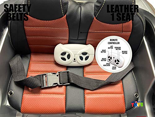 Americas Toys Kids Car With Remote Control, Mp4 Touch Screen, Led Wheels, Leather Seat – Licensed Electric Car For Kid To Drive, Open Trunk, Pull Handle, Compatible With Mercedes Benz Painted Silver #TOP5