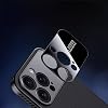 Funda para iPhone 14 Pro Max con ventana grande, cuero PU de lujo y PC resistente, marco transpirable con disipación de calor, lente de cámara con enfoque automático, protección contra caídas de grado militar, cubierta a prueba de golpes, blanca 5