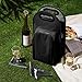 True Metro Insulated Wine Tote with Pockets, Wine Bottle Carrier and Picnic accessory set, wine glasses set of 2, Napkins, Corkscrew, and Bottle stopper, Black, Set of 1