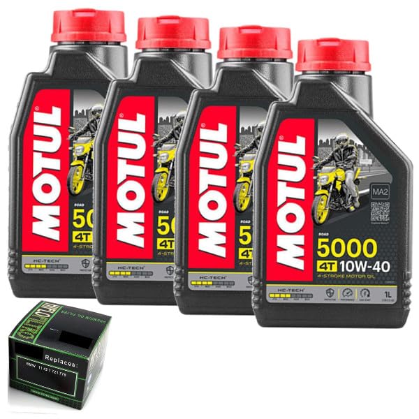  KIT TAGLIANDO FILTRO OLIO 5000 SEMI SINTETICO 10W40 COMPATIBILE CON HONDA VFR 800 F ABS 800 2014 > 2016 HF204