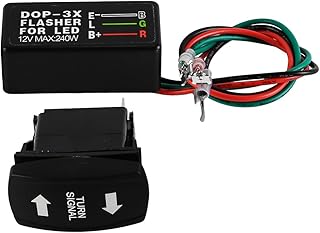 POFET Interruptores basculantes con intermitentes, luz verde, encendido/apagado, compatible con ATV, UTV, RV, todoterreno, camioneta, tractor, barco, motocicleta, intermitente universal