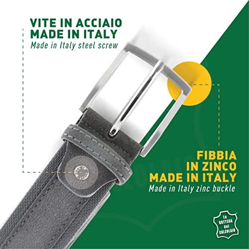 Canvas and suede belt for men 4 cm handmade Made in Italy3