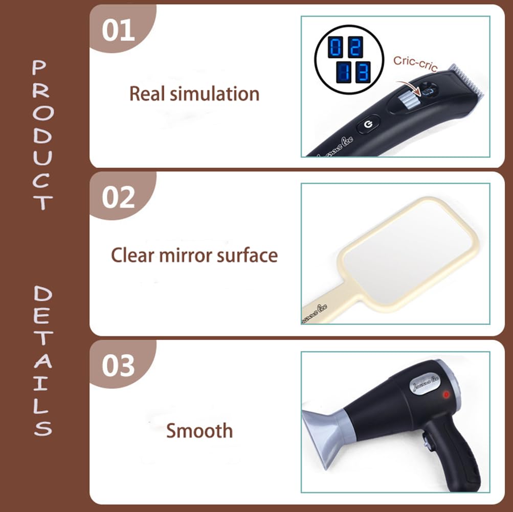 wilbvnit Barber Shop Pretend Play Toy,Haircut Barber Set Toy,Hair Salon Play Set,Kids Shaving Kit for Boys,Haircut Kit for Boys 3+ Year Old Birthday Gift